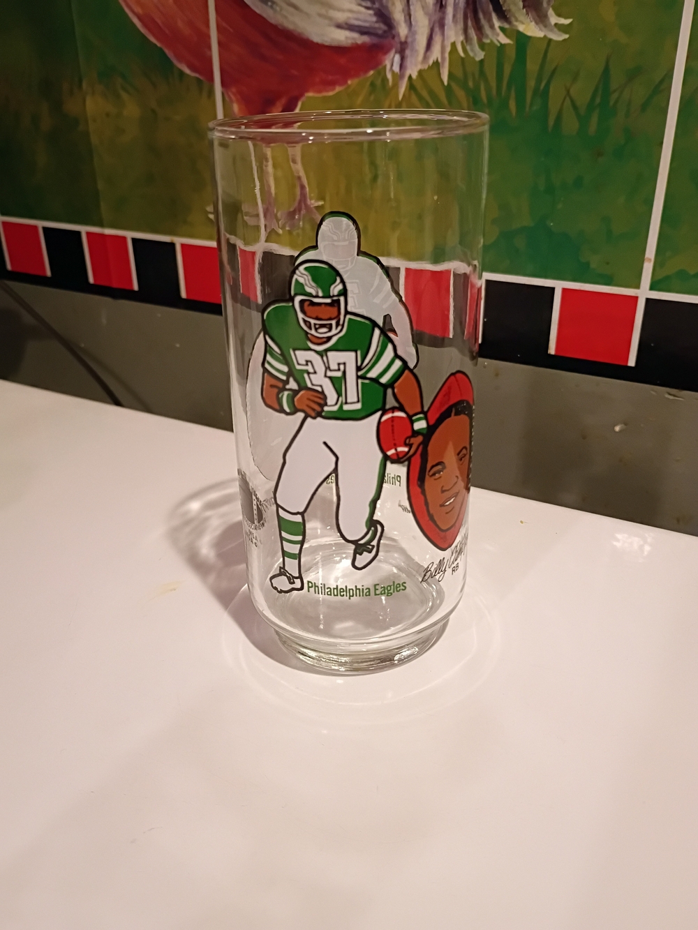Philadelphia Eagles Vintage Football Player Glass